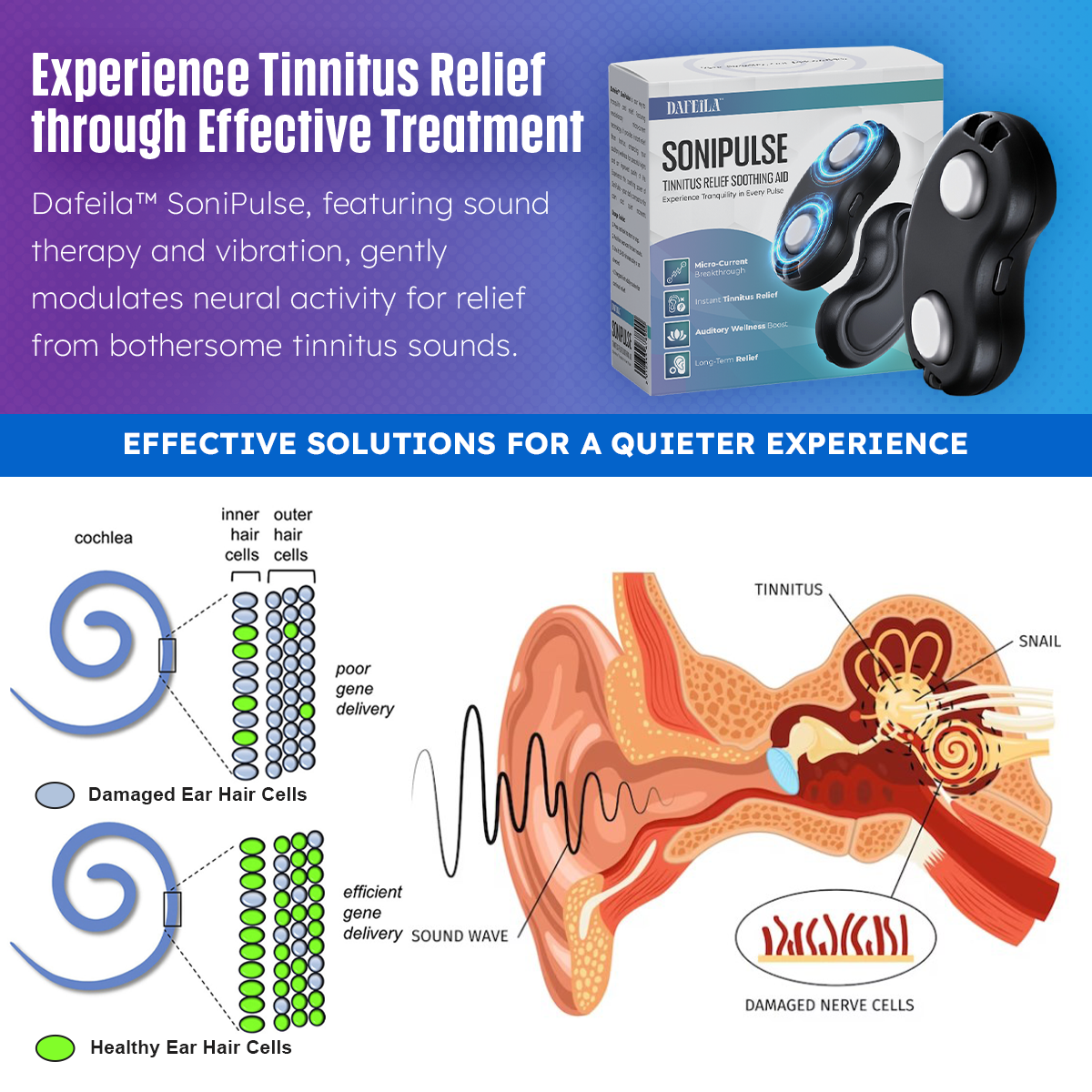 DAFEILA™ SoniPulse Tinnitus Relief Soothing Aid