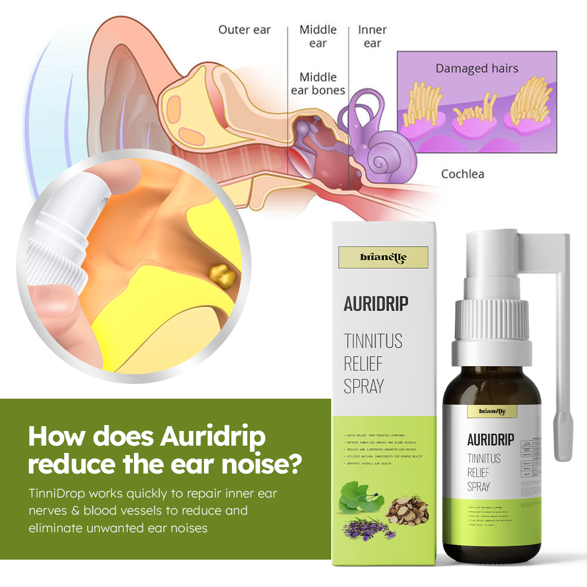 Brianelle™ Auridrip Tinnitus Relief Spray 🌹